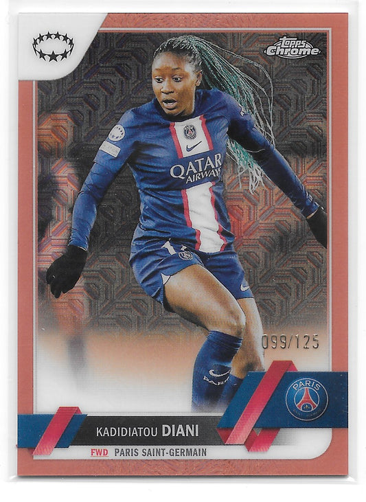 Kadidiatou Diani (PSG) Rose Gold Mojo /125 Topps Chrome UEFA Women’s Champions League 22-23