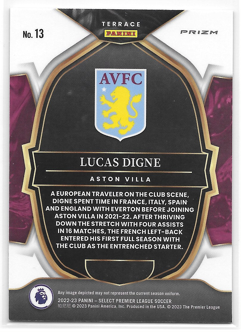 Lucas Digne (Aston Villa) Terrace Purple Mojo Panini Select Premier League 22-23