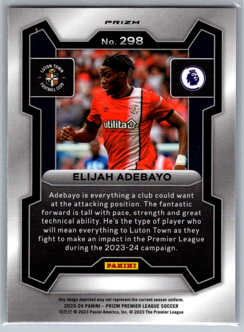 Elijah Adebayo (Luton Town) Red White & Blue RC Panini Prizm Premier League 23-24