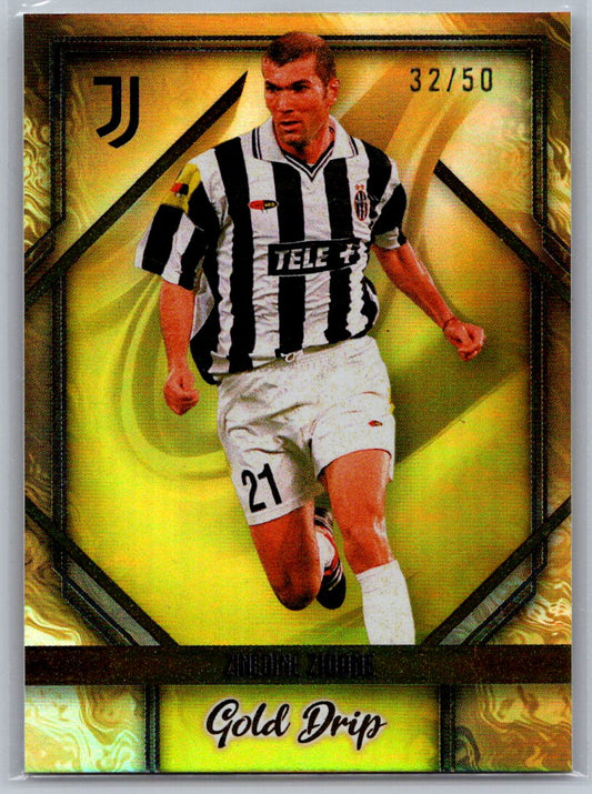 Zinedine Zidane (Juventus) Gold Drip Yellow /50 Topps Juventus Team Set 23-24