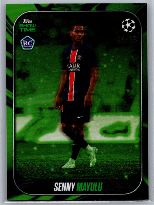 Senny Mayulu (PSG) Showcase Green /99 RC Topps UCC Showtime 24-25
