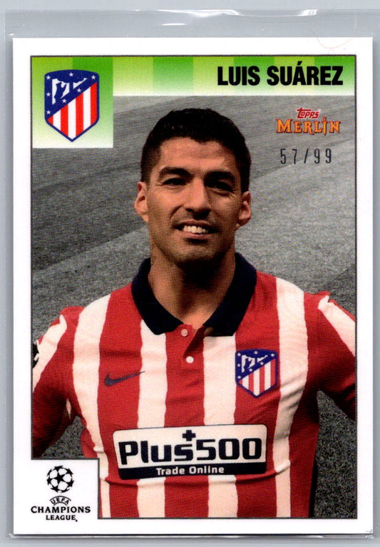 Luis Suarez (Atletico de Madrid) Black & White Background /99 Topps Merlin Heritage 95 UCL 20-21