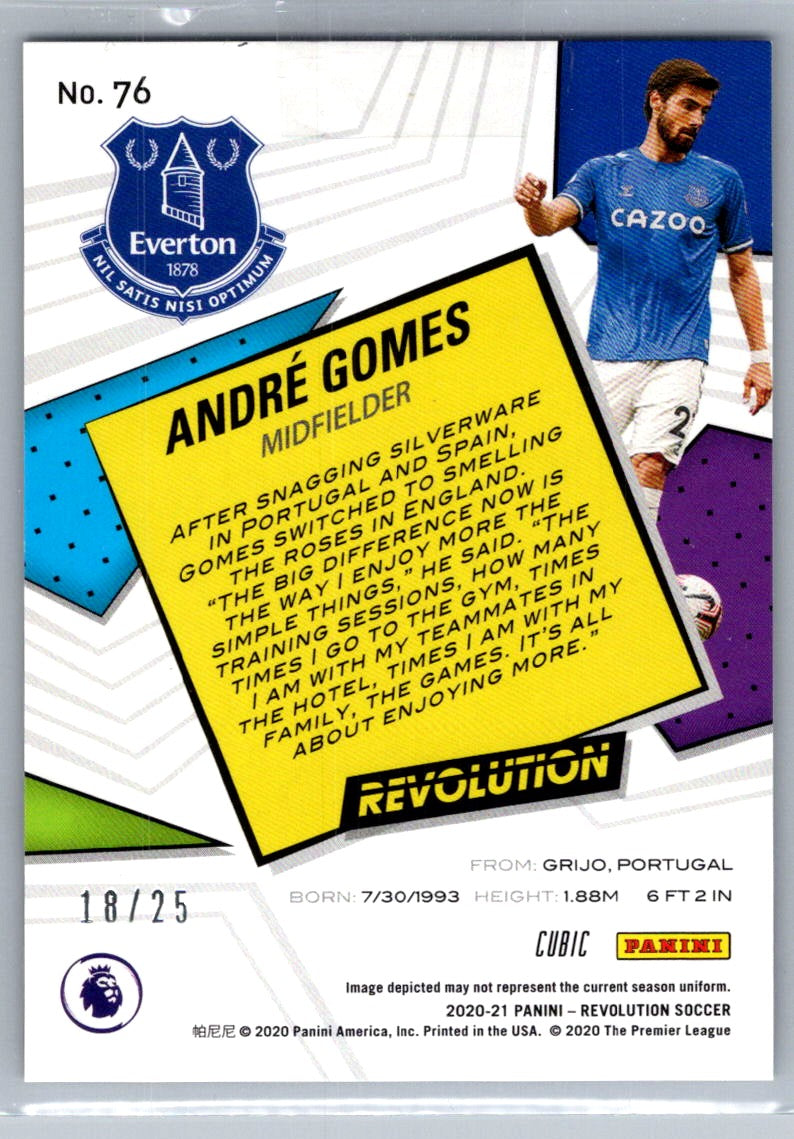 Andre Gomes (Everton) Cubic /25 Panini Revolution Premier League 20-21