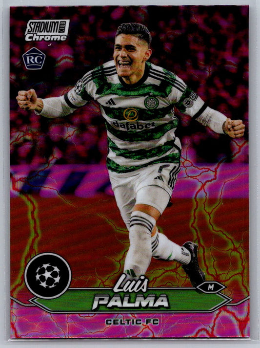 Luis Palma (Celtic FC) Pink/Red Electric Charge RC Topps Stadium Club Chrome UCL 23-24