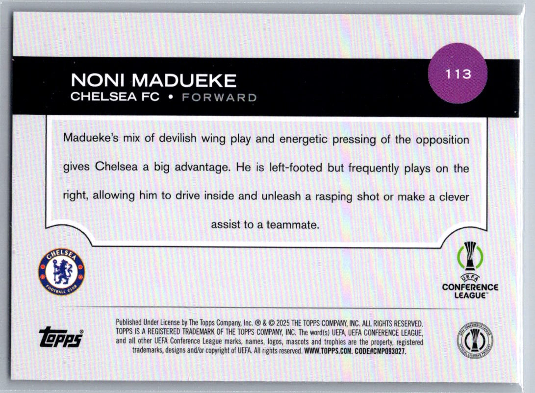 Noni Madueke (Chelsea FC) Purple FlowFractor Topps UCC Flagship 24-25