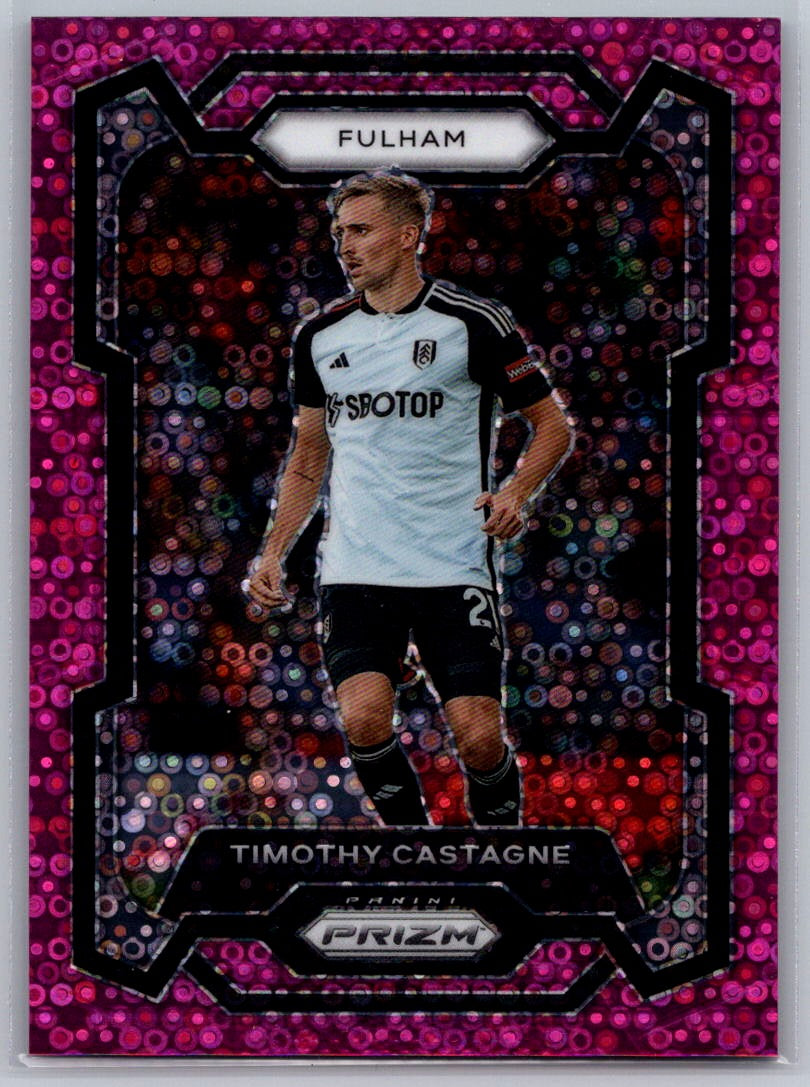 Timothy Castagne (Fulham) Pink Breakaway /149 Panini Prizm Premier League 23-24