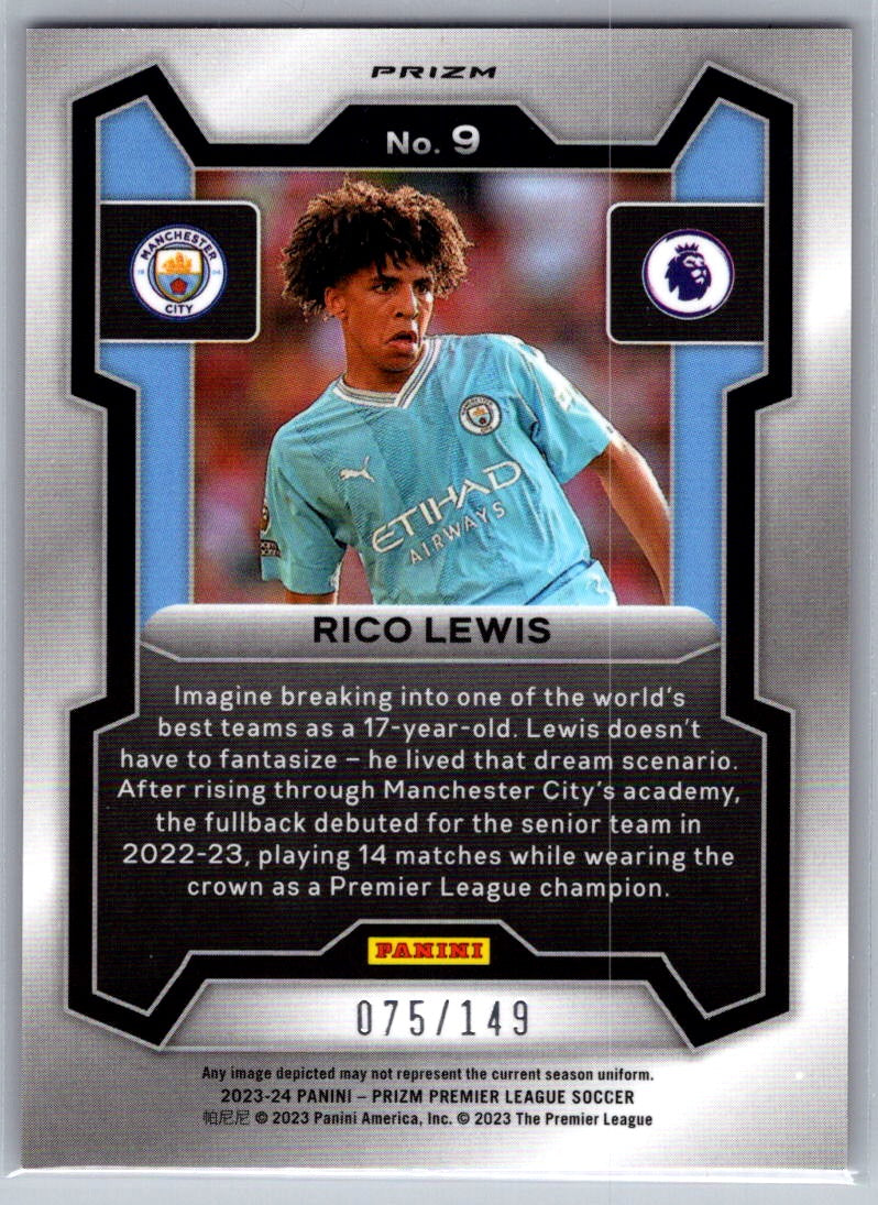 Rico Lewis (Manchester City) Pink Breakaway /149 Panini Prizm Premier League 23-24