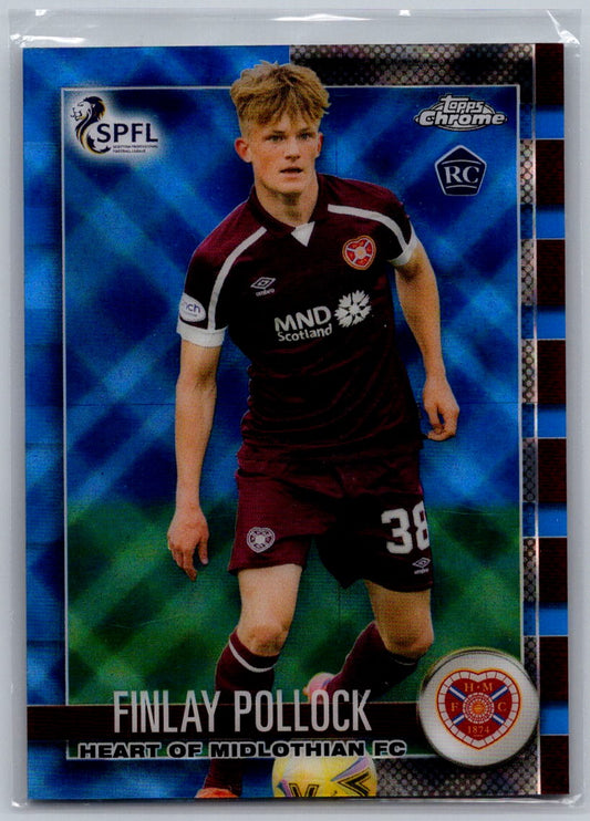 Finlay Pollock (Heart) Blue Tartan Refractor /75 RC Topps Chrome SPFL 2022-23
