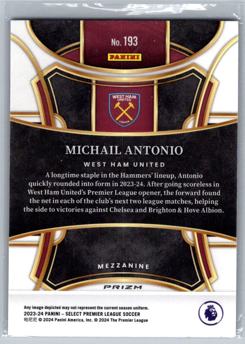 Michail Antonio (West Ham United) Mezzanine Purple Mojo Panini Select Premier League 23-24