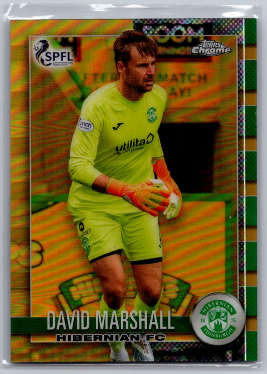 David Marshall (Hibernian) Gold Refractor /50 Topps Chrome SPFL 2022-23