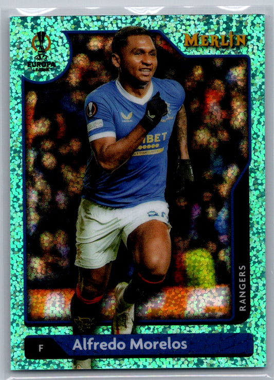 Alfredo Morelos (Rangers) Aqua Speckle Refractor /199 Topps Merlin Chrome UEFA 2021-22