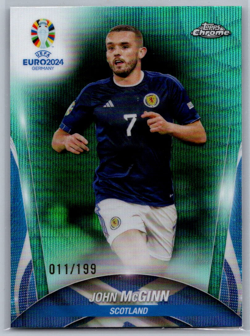 John McGinn (Scotland) Aqua Wave Refractor /199 Topps Chrome UEFA Euro 2024