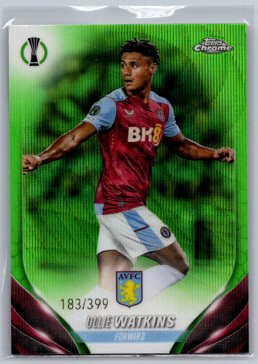 Ollie Watkins (Aston Villa) Neon Green Wave Refractor /399 Topps Chrome UCC 23-24