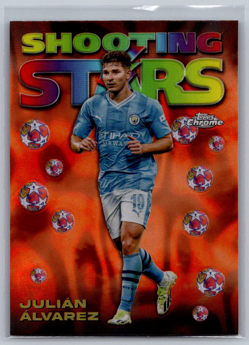 Julian Alvarez (Manchester City) 1998 Shooting Stars Orange Lava SP Topps Chrome UCC 23-24
