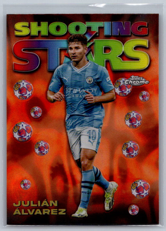 Julian Alvarez (Manchester City) 1998 Shooting Stars Orange Lava SP Topps Chrome UCC 23-24