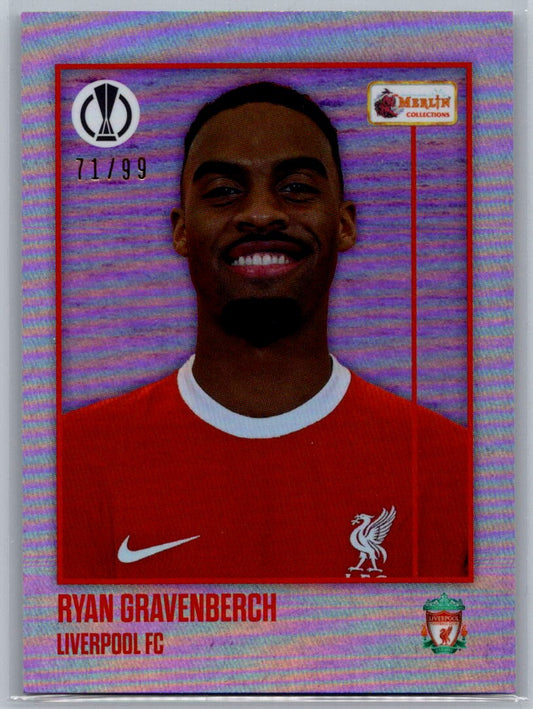 Ryan Gravenberch (Liverpool FC) Purple /99 Topps Merlin Heritage UCC 23-24