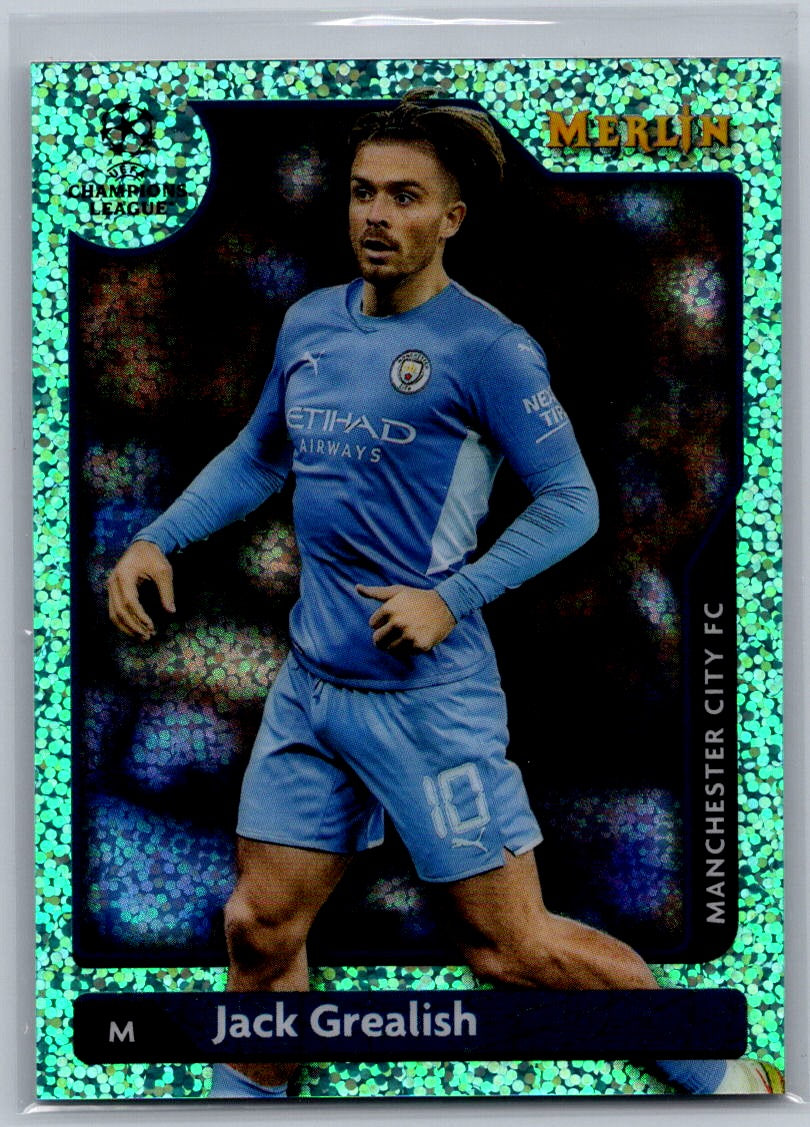 Jack Grealish (Manchester City) Aqua Speckle Refractor /199 Topps Merlin Chrome UCC 21-22