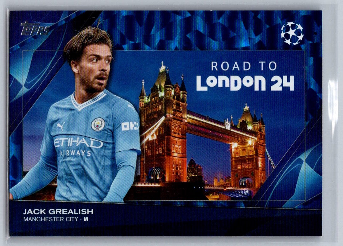 Jack Grealish (Manchester City) Road to the Final Icy Blue /99 Topps UCC Flagship 23-24