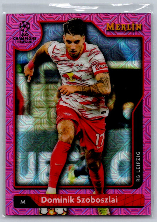 Dominik Szoboszlai (RB Leipzig) Pink Mojo Refractor /275 Topps Merlin Chrome UCC 21-22