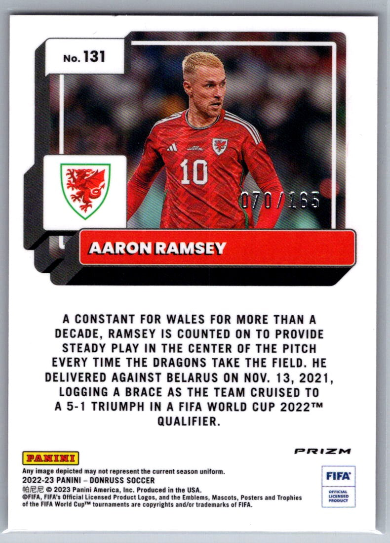 Aaron Ramsey (Wales) Optic Red /165 Panini Donruss FIFA Soccer 22-23
