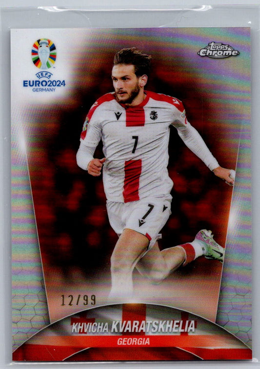 Kvicha Kvaratskhelia (Georgia) Color Match Refractor /99 Topps Chrome UEFA Euro 2024