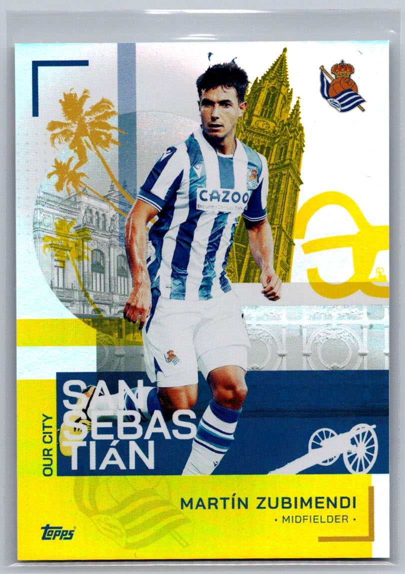 Martin Zubimendi (Real Sociedad) Our City Yellow /75 Topps Real Sociedad Team Set 22-23