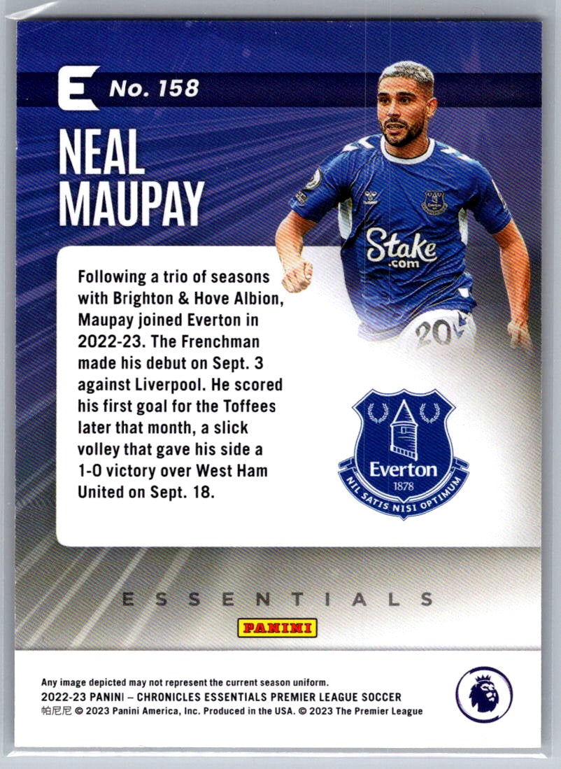 Neal Maupay (Everton) Red /99 Panini Chronicles Essentials Premier League 22-23
