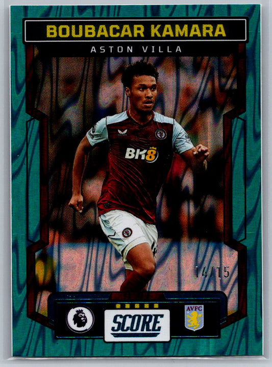 Boubacar Kamara (Aston Villa) Teal Swirl /15 Panini Score Premier League 23-24