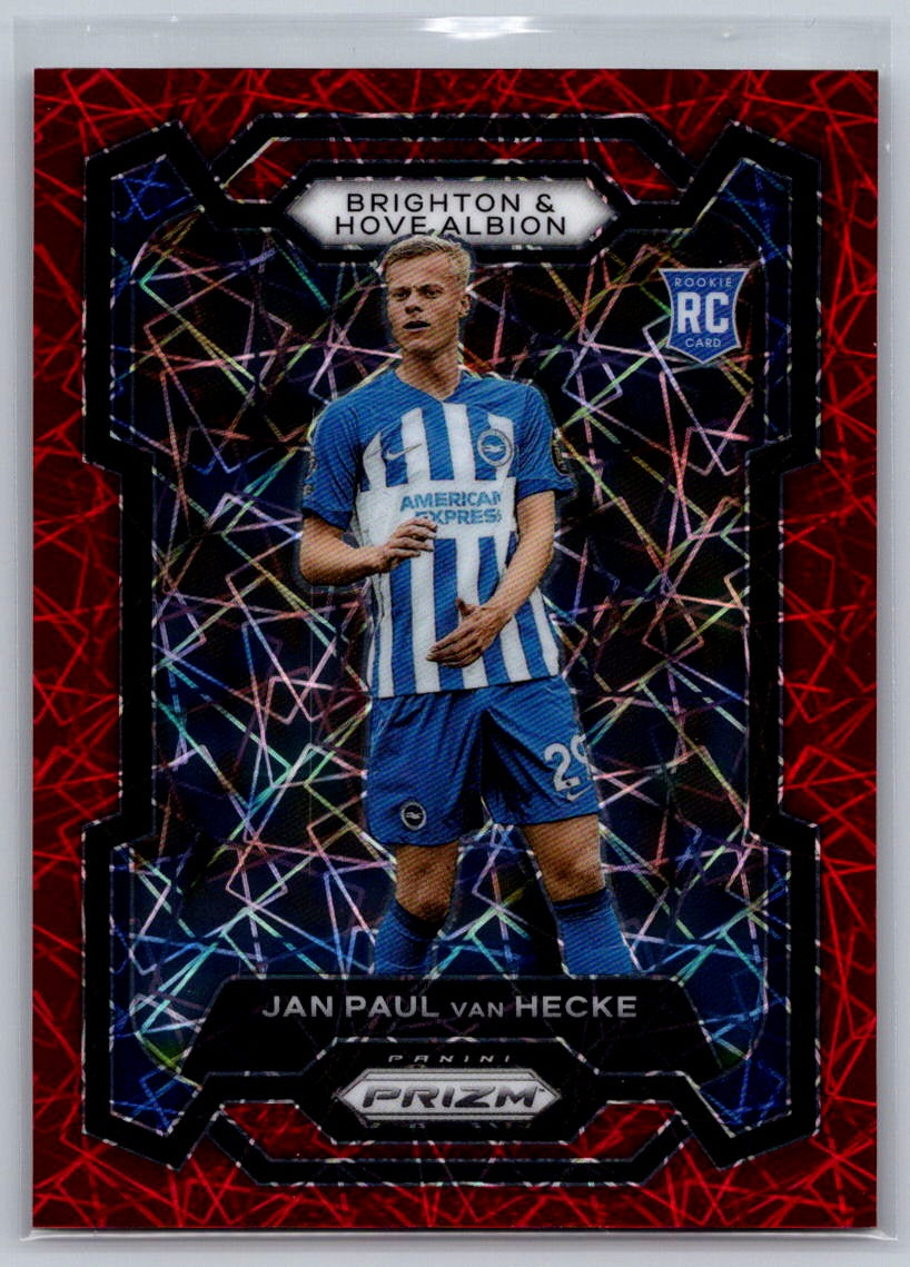 Jan Paul van Hecke (Brighton & Hove Albion) Red Lazer /49 RC Panini Prizm Premier League 23-24