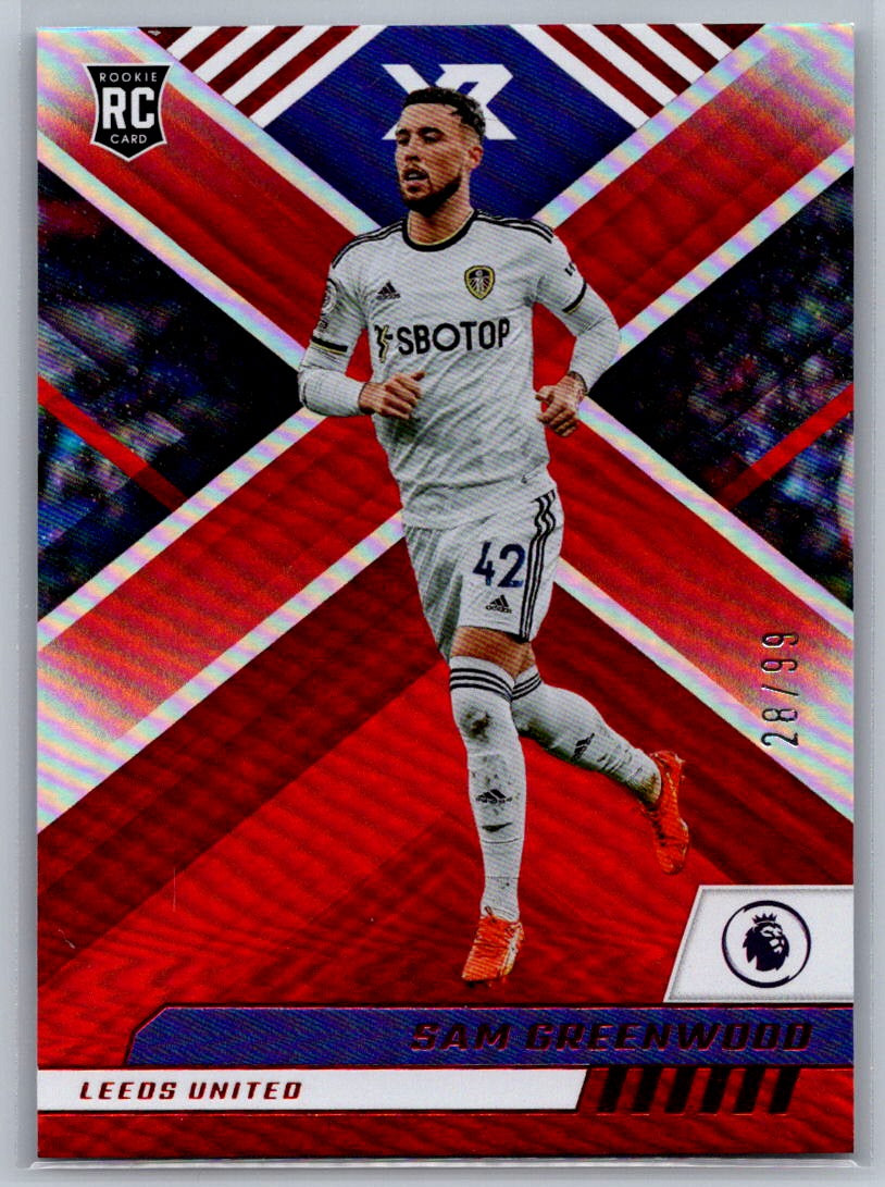Sam Greenwood (Leeds United) Red /99 RC Panini Chronicles XR Premier League 22-23