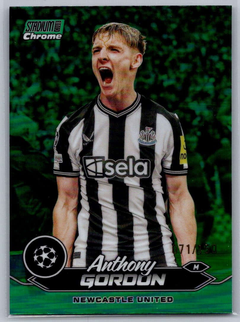 Anthony Gordon (Newcastle United) Green Refractor /150 Topps Stadium Club Chrome UCL 23-24