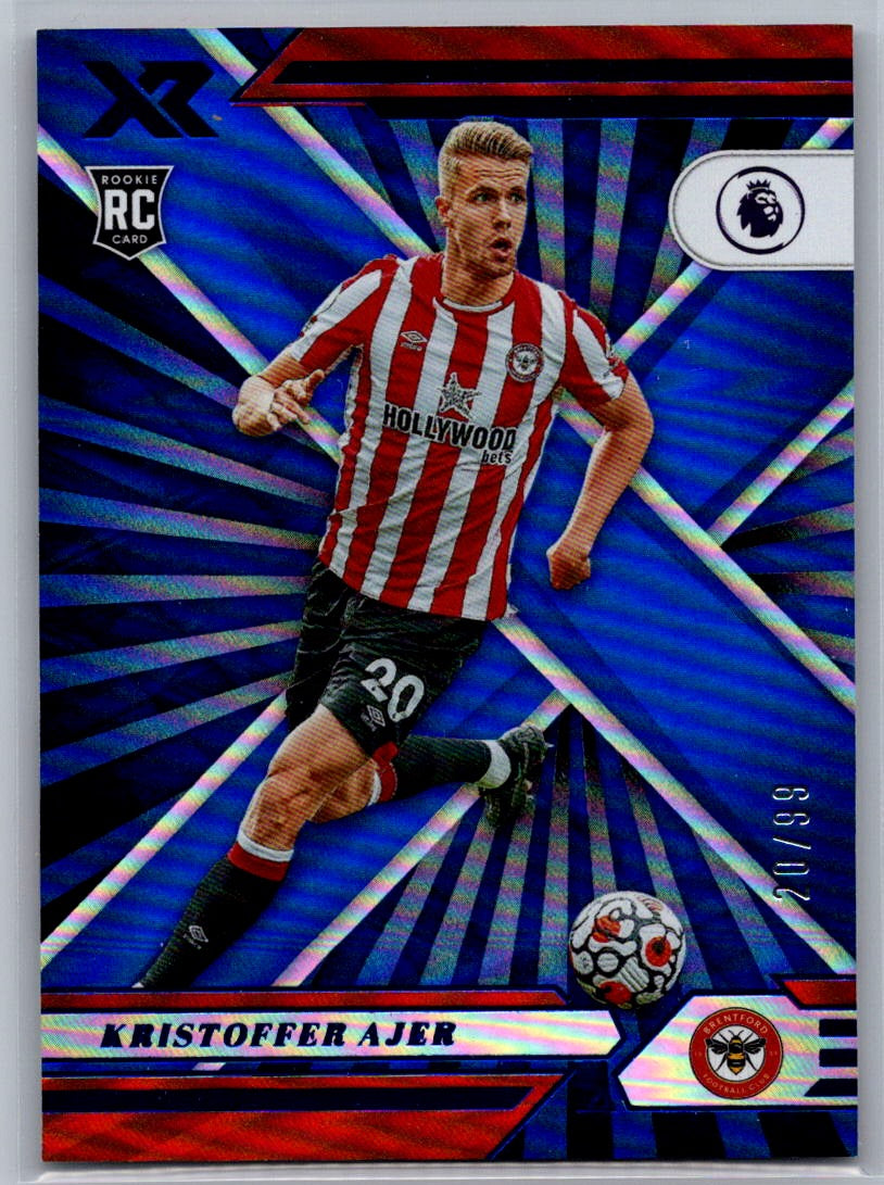 Kristoffer Ajer (Brentford) XR Blue /99 RC Panini Chronicles Premier League 21-22