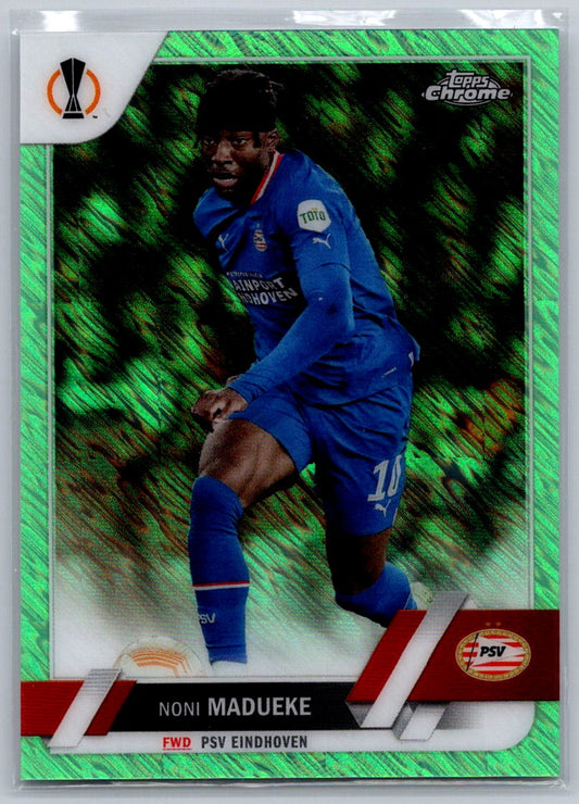 Noni Madueke (PSV Eindhoven) Neon Green Shimmer /399 Topps Chrome UCC 22-23