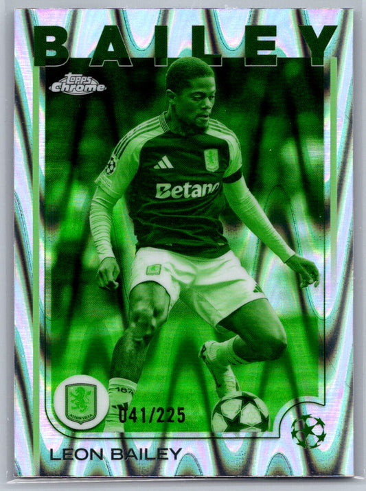 Leon Bailey (Aston Villa) Night Vision Ray Wave /225 Topps Chrome UCC 24-25