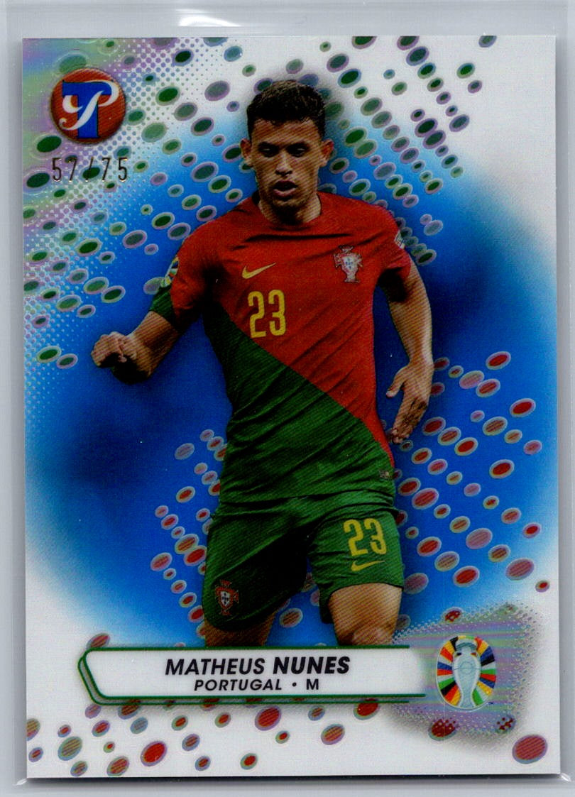 Matheus Nunes (Portugal) Blue Refractor /75 Topps Pristine Road to Euro 2024
