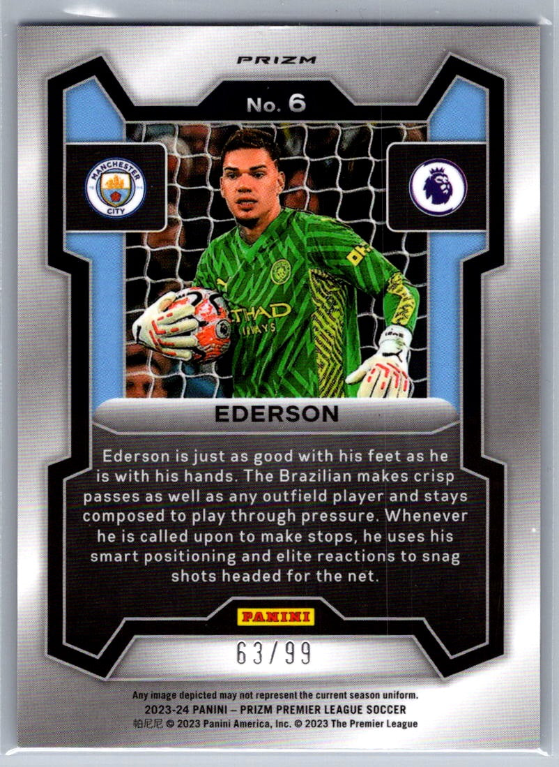 Ederson (Manchester City) Breakaway Prizm Blue /99 Panini Prizm Premier League 23-24