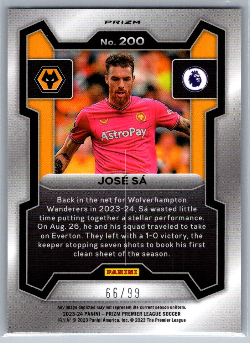 Jose Sa (Wolves) Breakaway Prizm Blue /99 Panini Prizm Premier League 23-24