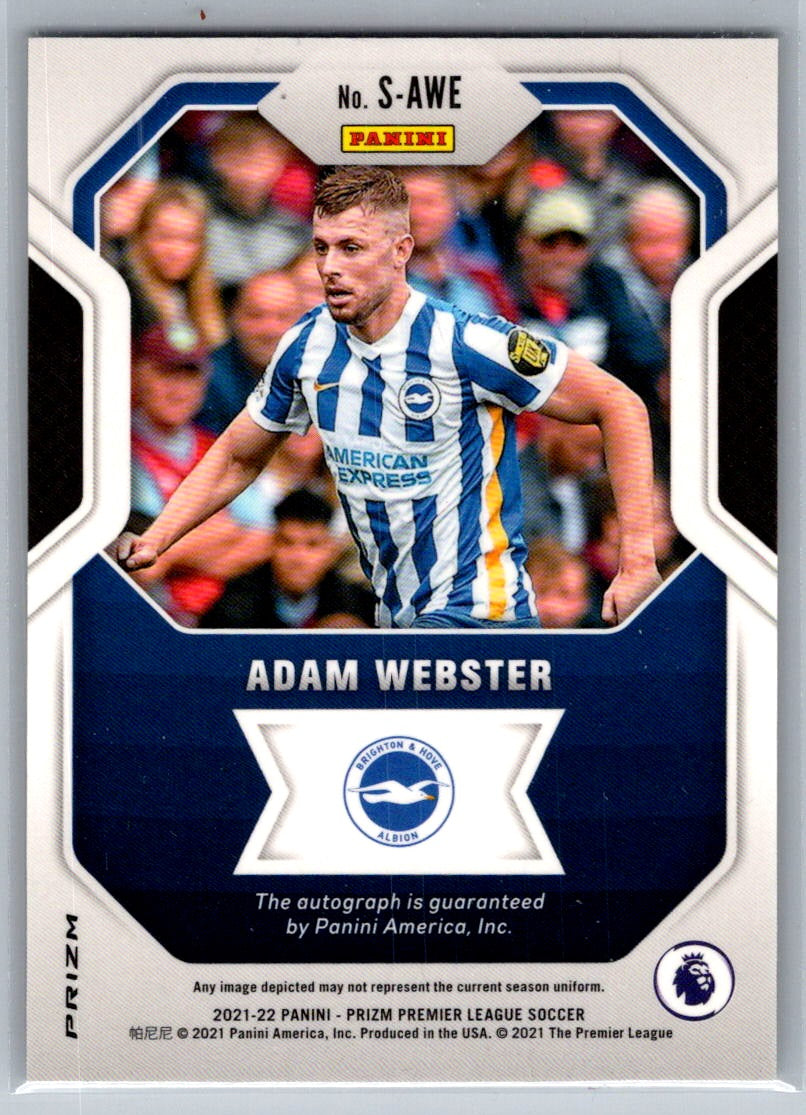 Adam Webster (Brighton & Hove Albion) Auto Signatures Choice Panini Prizm Premier League 21-22