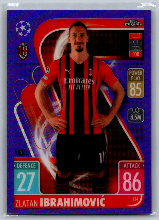 Zlatan Ibrahimovic (AC Milan) Purple Refractor /299 Topps Chrome Match Attax 21-22