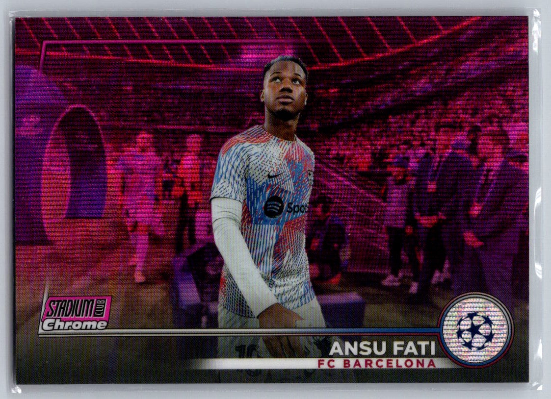 Ansu Fati (Barcelona) Pink Wave Refractor /150 Topps Stadium Club Chrome UCC 22-23