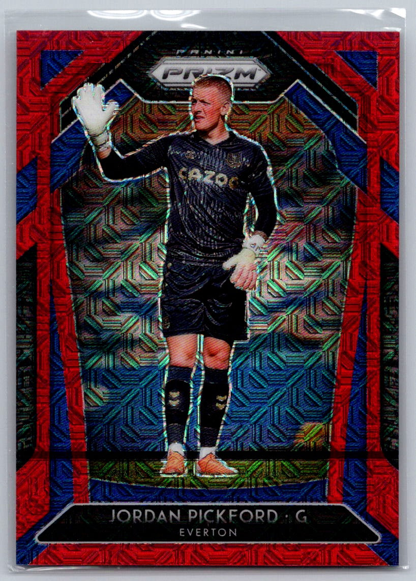 Jordan Pickford (Everton) Red Mojo /135 Panini Prizm Premier League 20-21