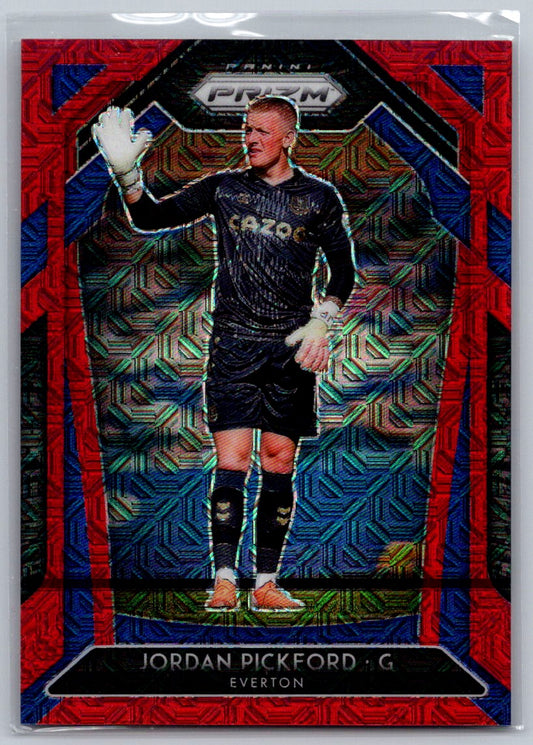 Jordan Pickford (Everton) Red Mojo /135 Panini Prizm Premier League 20-21