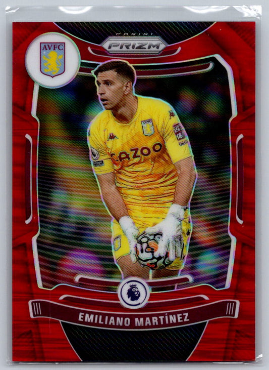 Emiliano Martinez (Aston Villa) Red Prizm /199 Panini Prizm Premier League 21-22