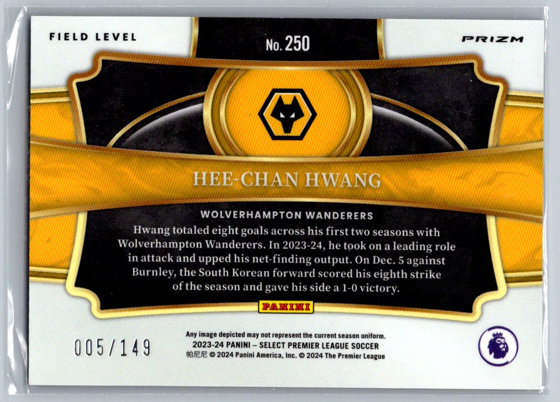 Hee-Chan Hwang (Wolves) Field Level Purple /149 Panini Select Premier League 23-24