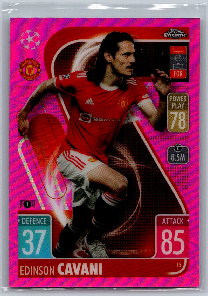 Edinson Cavani (Manchester United) Pink Refractor /199 Topps Chrome Match Attax UCL 21-22