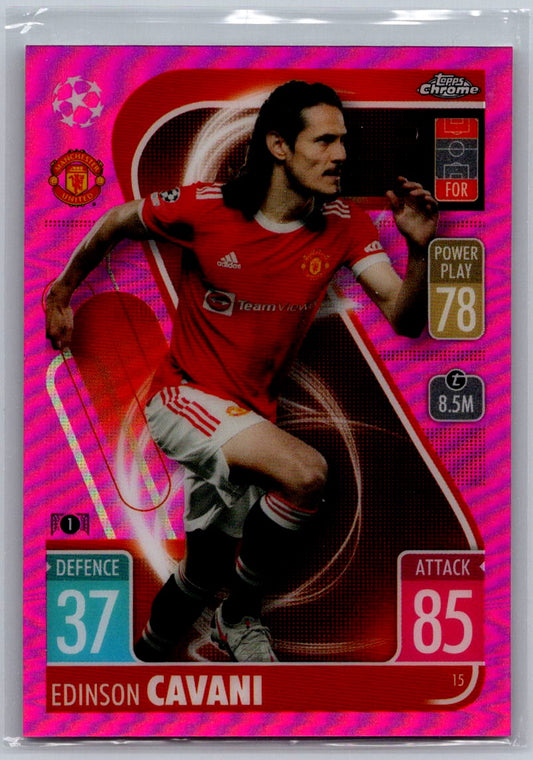 Edinson Cavani (Manchester United) Pink Refractor /199 Topps Chrome Match Attax UCL 21-22