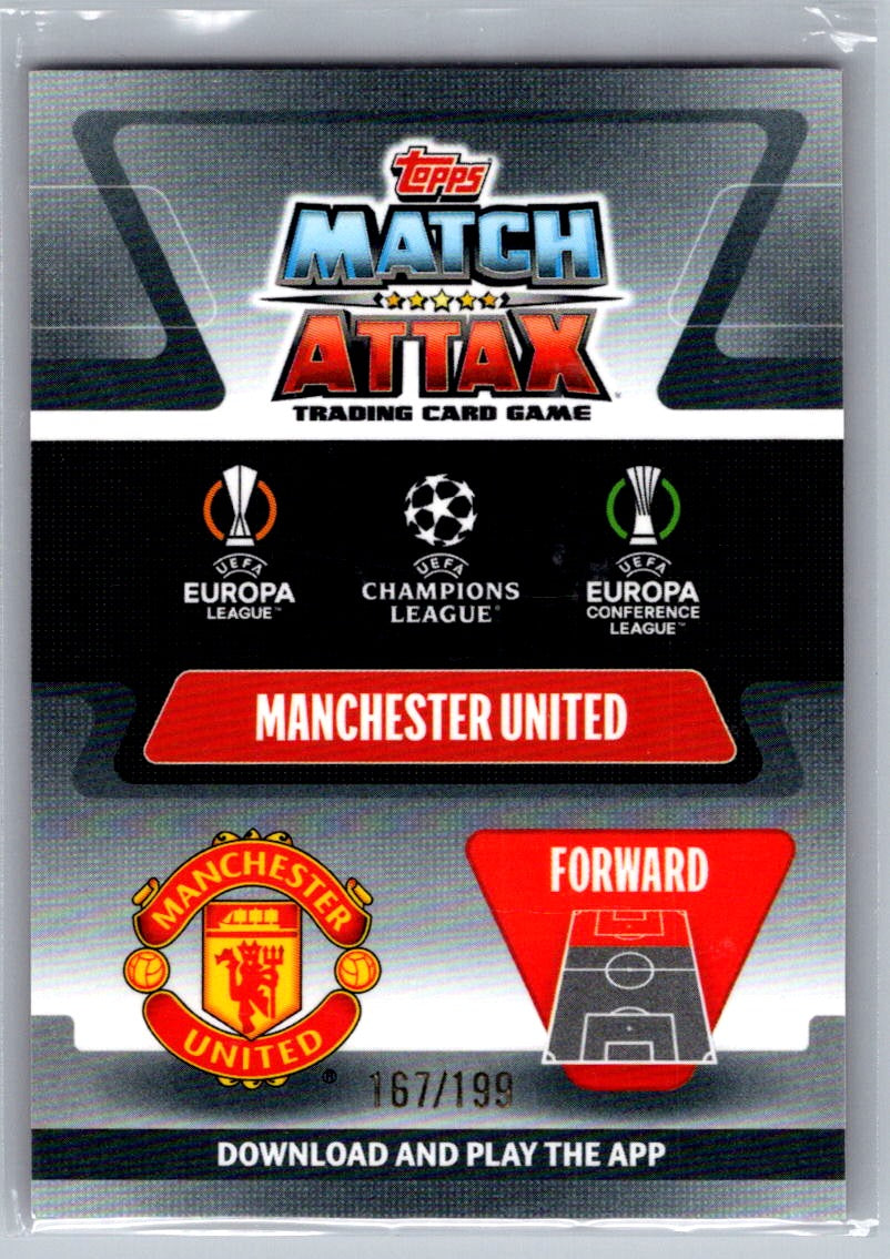 Edinson Cavani (Manchester United) Pink Refractor /199 Topps Chrome Match Attax UCL 21-22