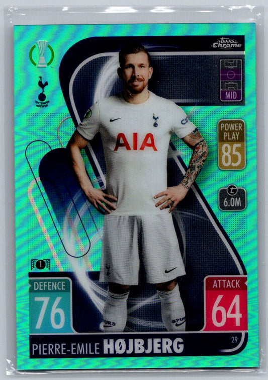 Pierre-Emile Hojbjerg (Tottenham) Aqua Refractor /150 Topps Chrome Match Attax 21-22