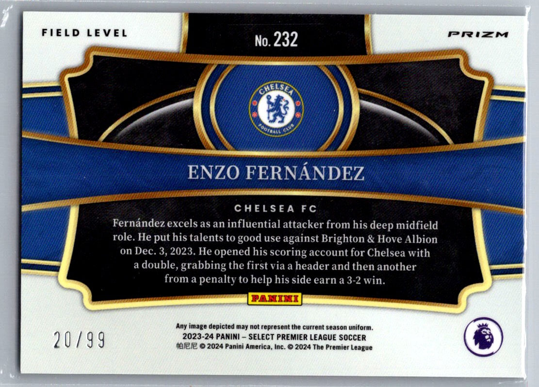 Enzo Fernandez (Chelsea) Field Level Pink /99 Panini Select Premier League 23-24