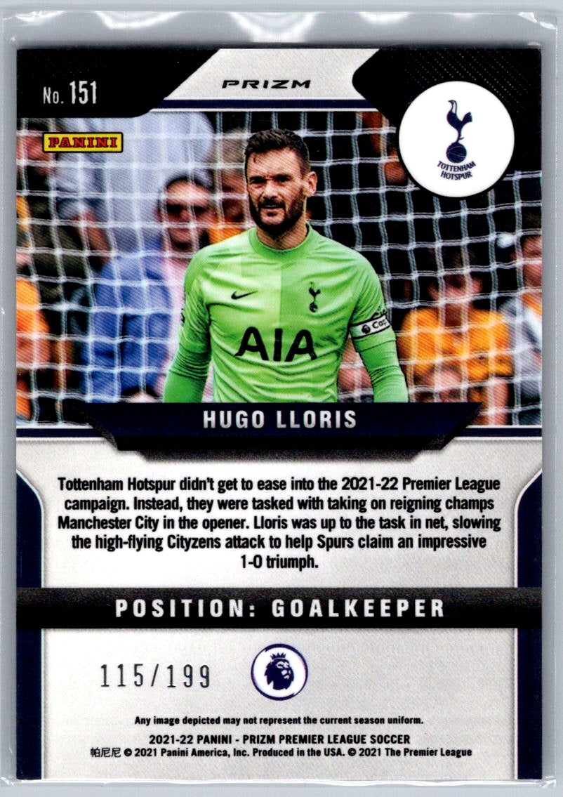 Hugo Lloris (Tottenham Hotspur) Breakaway Blue /199 Panini Prizm Premier League 21-22